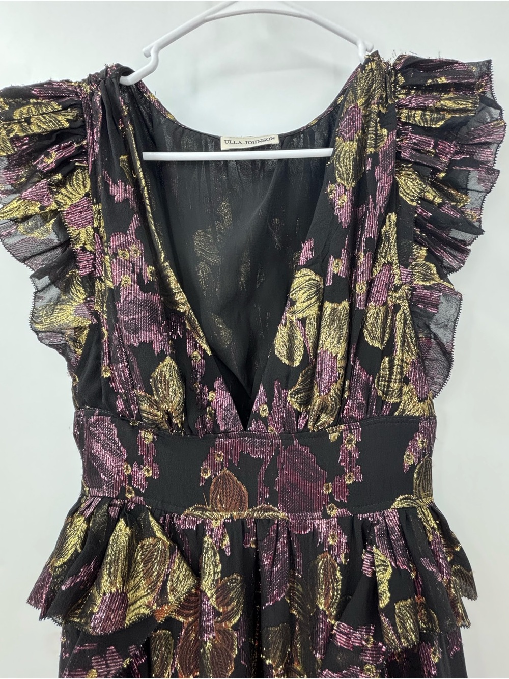 Ulla Johnson Nerissa Dress
Black Floral High-Low Ruffle Midi Dress - Picture 4 of 13